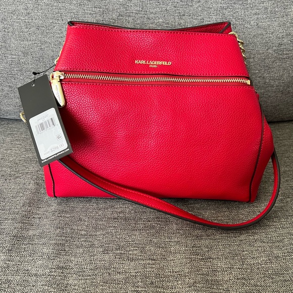 Karl Lagerfeld Red Leather Purse NWT - Picture 2 of 4